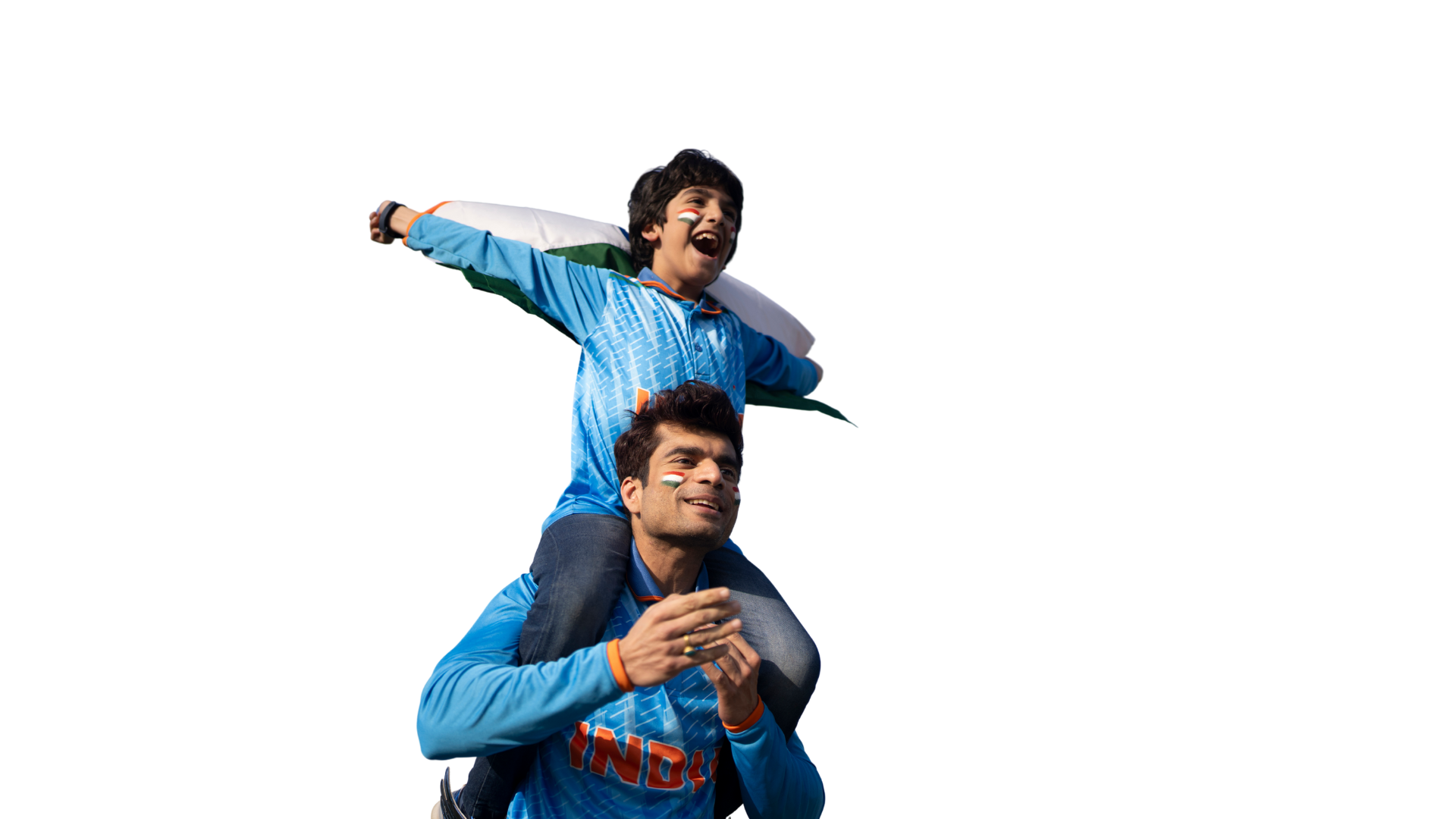 Indian father and daughter smiling, representing future success